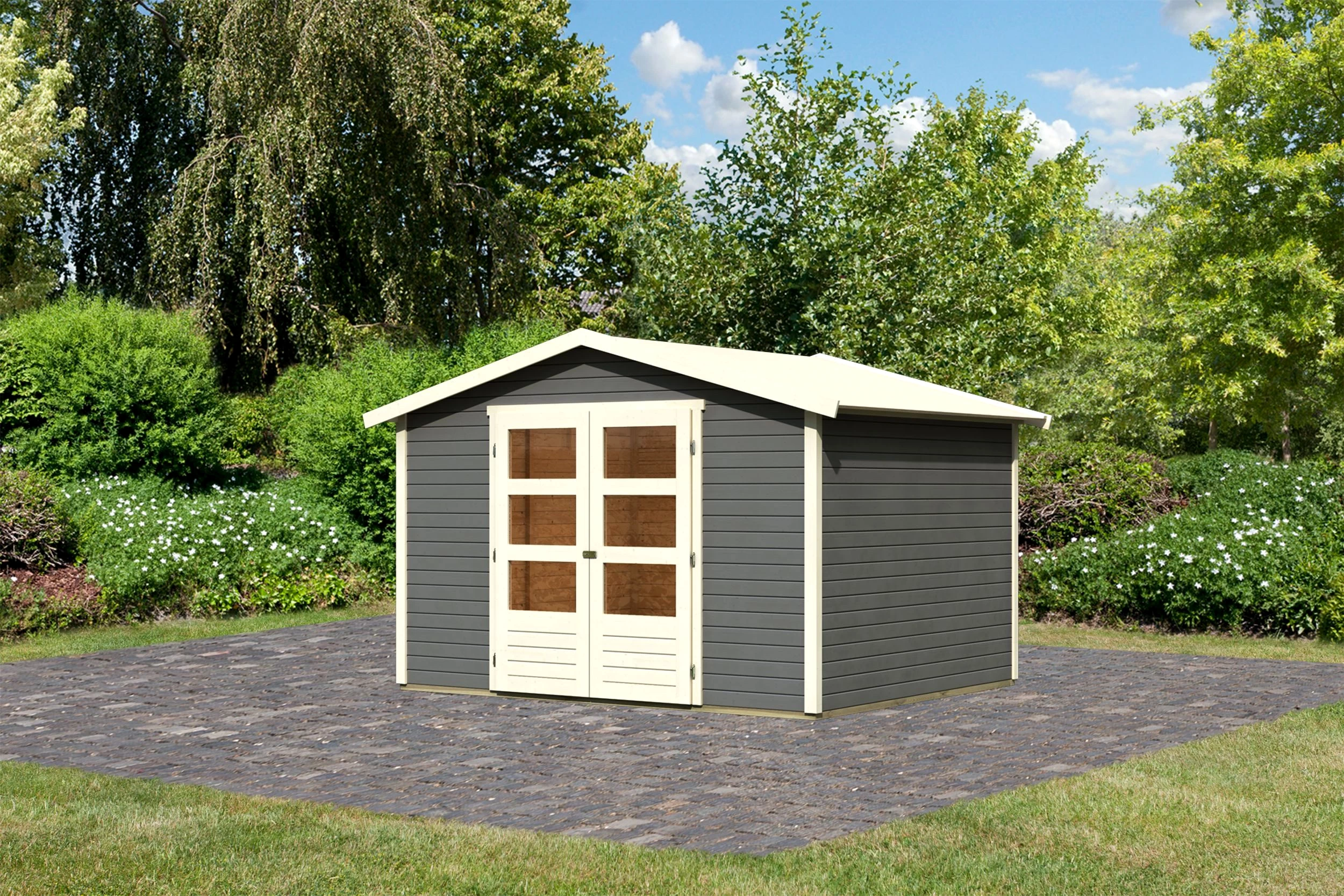 Karibu Gartenhaus »Carlberg 4«, BxT: 272x282 cm, naturbelassen, anthrazit oder terragrau